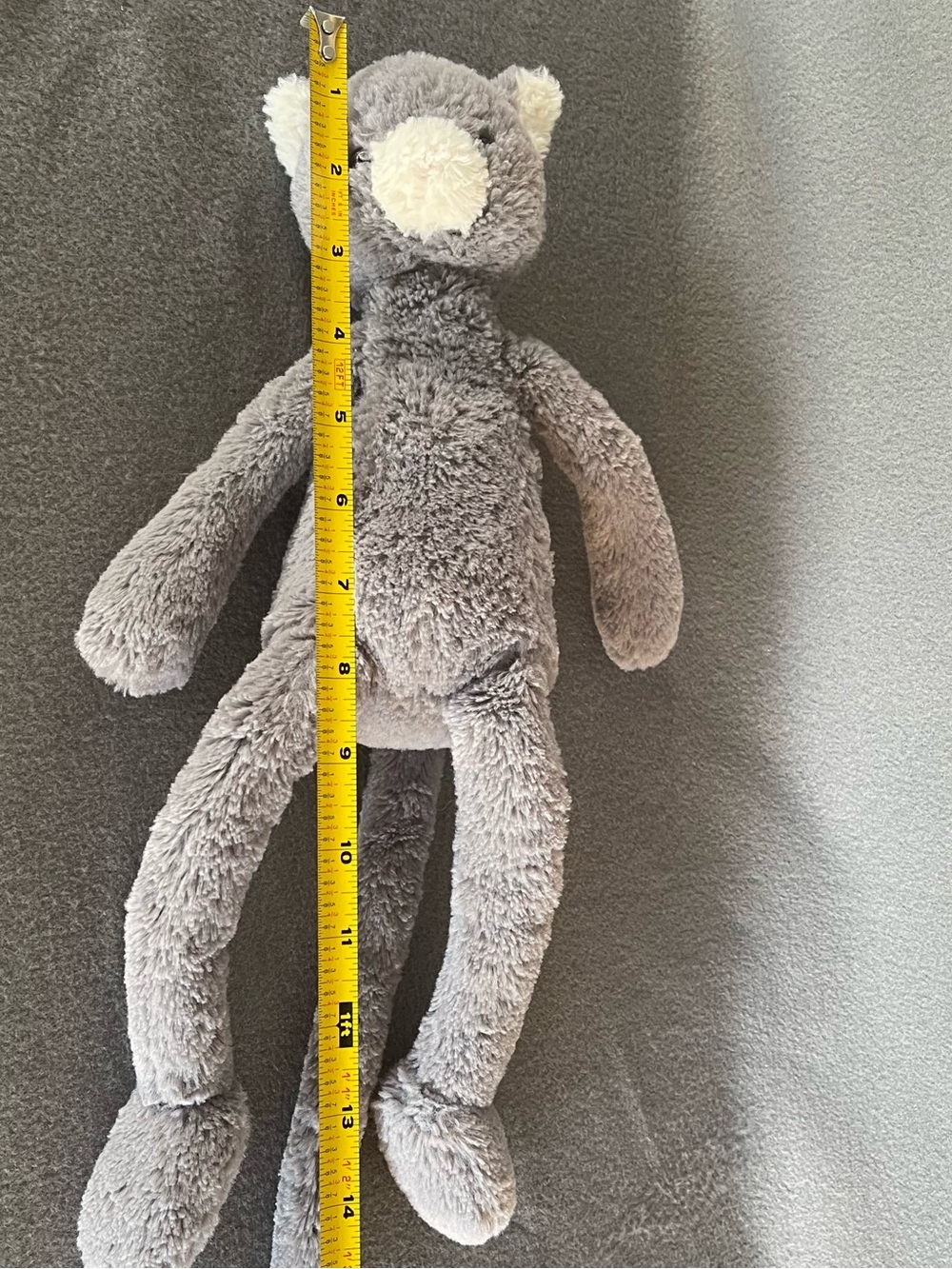Jellycat Pitterpat Grey Kitty Cat Plush RARE 16" Large Retired HTF Stuffed Anima - Picture 4 of 16